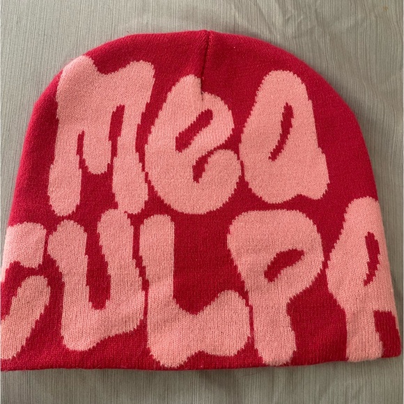 ORIGINAL MAKE “MEA CULPA” PINK BEANIE 2023’ - Picture 1 of 2